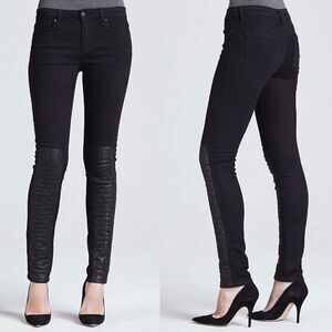 New Joe’s Corah Quilted Leather Panel Skinny Jeans Size 32